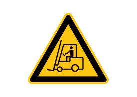 Caution Forklift Trucks Operating Vector Sign