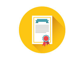 Certificate Flat Vector Icon