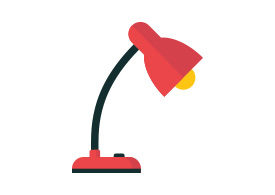 Flat Reading Lamp Free Vector Icon