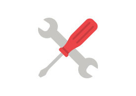 Wrench and Screwdriver Flat Vector Icon