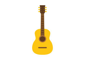 Acoustic Guitar Flat Vector Icon