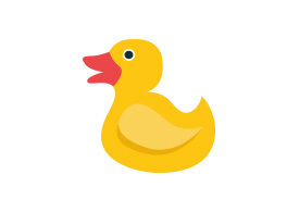 Bath Toy Duck Free Flat Style Vector