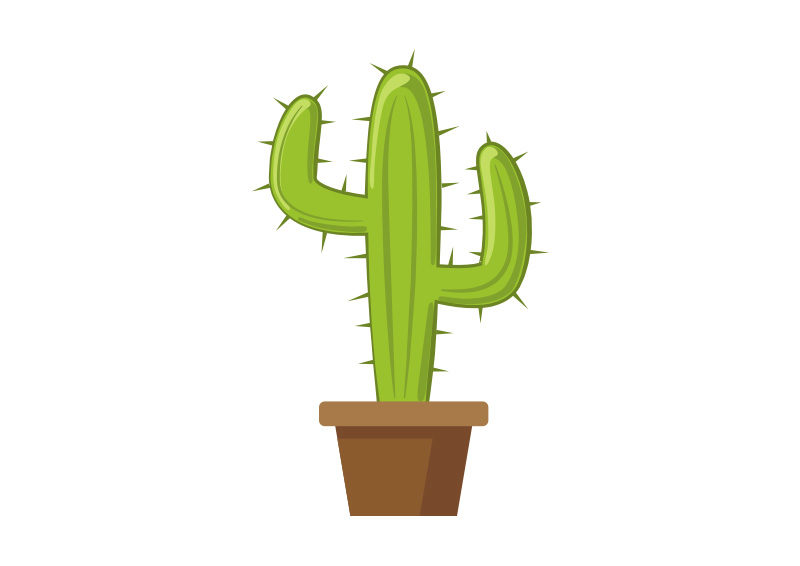Cactus Flat Style Vector Icon - SuperAwesomeVectors.