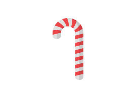 Candy Cane Flat Vector Icon