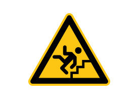 Caution Stairs Free Vector Sign