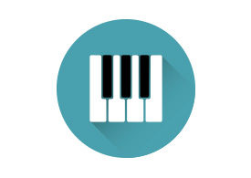 Piano Keys Flat Vector Icon