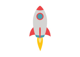 Rocket Ship Flat Vector Icon - SuperAwesomeVectors