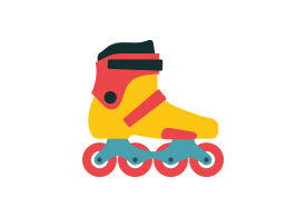 Roller Skate Free Flat Style Vector Icon