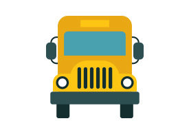 School Bus Flat Vector Icon