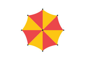 Umbrella Flat Vector