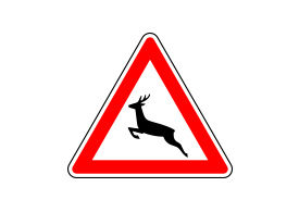 Animals Crossing Road Sign Vector