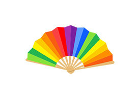 Hand Fan Colorful Flat Style Vector