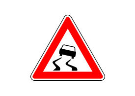 Risk of Skidding Vector Traffic Sign