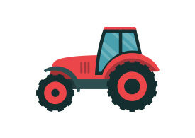 Tractor Flat Vector