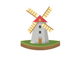 Windmill Flat Vector