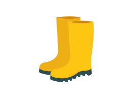 Yellow Rubber Boots Vector Illustration