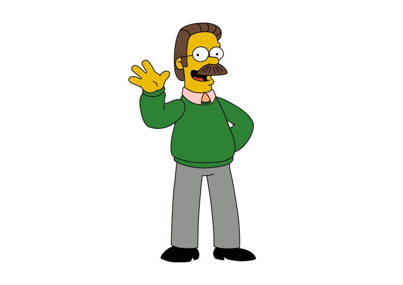 Ned Flanders Simpsons Free Vector Superawesomevectors