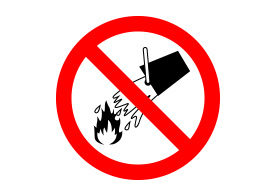 No Water On Fire Free Vector Sign