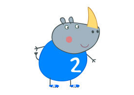 Mr Rhinoceros Peppa Pig Character Free Vector