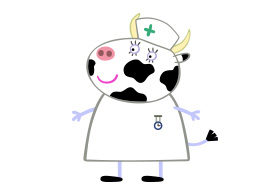 Mrs Cow Peppa Pig Character Free Vector