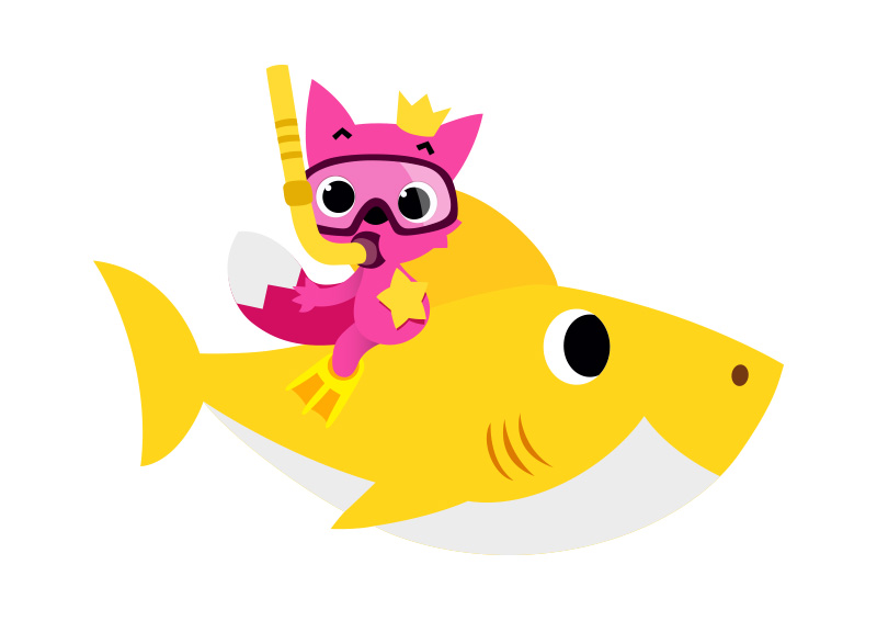 Pinkfong Riding Baby Shark Vector Superawesomevectors