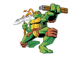 Michelangelo Ninja Turtle Free Vector