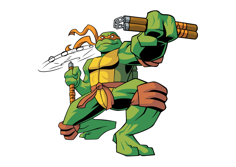 Michelangelo Ninja Turtle Free Vector SuperAwesomeVectors