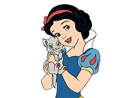 Snow White With Cat Disney Character Vector
