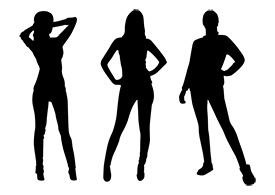 3 Women Silhouettes Free Vector