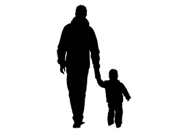 Father Walking With Son Free Vector Silhouette