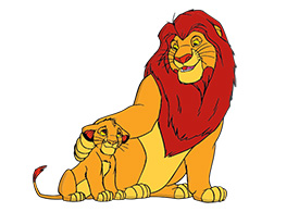 King Lion and Simba Vector