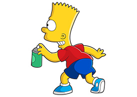Bart Simpson Spray Free Vector