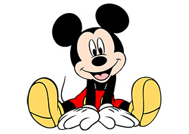 Mickey Mouse Sitting Free Vector