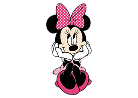 Minnie Mouse Sitting Free Vector