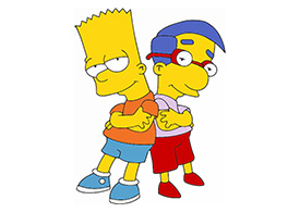 Bart and Milhouse Free Vector