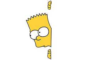 Bart Simpson Behind Invisible Wall Free Vector