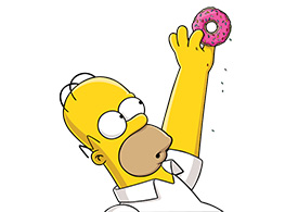 Homer With a Donut Vector