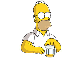 Homer With an Empty Glass of Beer Free Vector