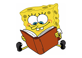 SpongeBob SquarePants Reading a Book Free Vector