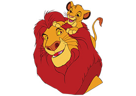 The Lion King Simba and Mufasa Vector