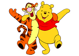 Winnie the Pooh and Tigger Free Vector