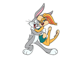Bugs Bunny Hugging Lola Bunny Free Vector