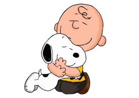 Charlie Brown Hugging Snoopy Vector