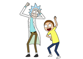 Rick and Morty Celebrating Vector