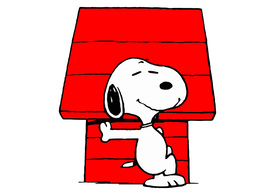 Snoopy and His Red Doghouse Free Vector