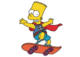 Bart Simpson Riding a Skateboard Free Vector