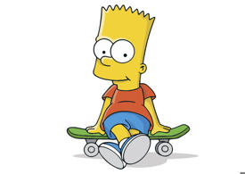 Bart Sitting on a Skateboard Free Vector