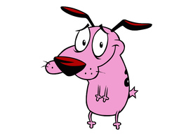 Courage the Cowardly Dog With an Awkward Smile Vector
