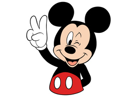 Mickey Mouse Peace Free Vector