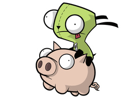 Gir Riding a Pig Vector